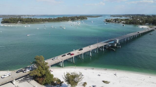 aerial on Saturday, spectacular Sarasota, Florida.  Boating wonderland