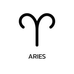 Aries icon or sign. Zodiac, astrology, horoscope symbol. Vector illustration.