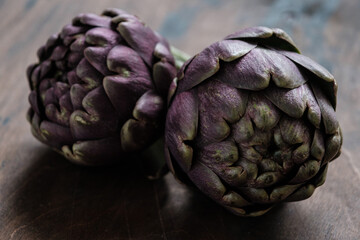 Obraz premium The globe artichoke is a variety of a species of thistle cultivated as a food..The edible portion of the plant consists of the flower buds.