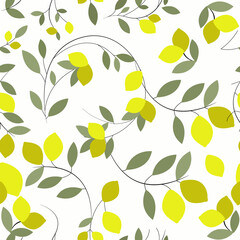 seamless Pattern Lemon Floral Ornament Clipart Print Pattern Vector Fabric Poster Background Pattern Wrapping Paper Pattern