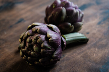 Obraz premium The globe artichoke is a variety of a species of thistle cultivated as a food..The edible portion of the plant consists of the flower buds.