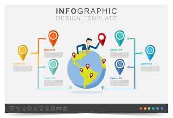 Infographic mark point cooperation in business work, partnership and teamwork, work plan, business data, icon set
