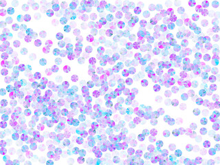 Iridescent tinsels confetti placer vector composition. Festive flickering sequin elements holiday glitter flatlay. Christmas confetti scatter shimmering background.