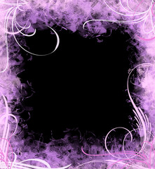 Abstract frame with graphic elements for design. Beautiful delicate purple frame with overlay effect.