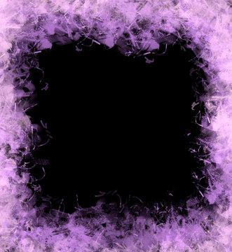 Abstract Frame With Graphic Elements For Design. Beautiful Delicate Purple Frame With Overlay Effect.