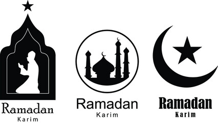 Ramadan karim logo icon set. Ramadan icon illustration set.