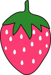 Strawberry Fruit Garden or Strawberry Flat Colored Icons for Food Apps and Websites