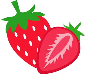 Strawberry Fruit Garden or Strawberry Flat Colored Icons for Food Apps and Websites