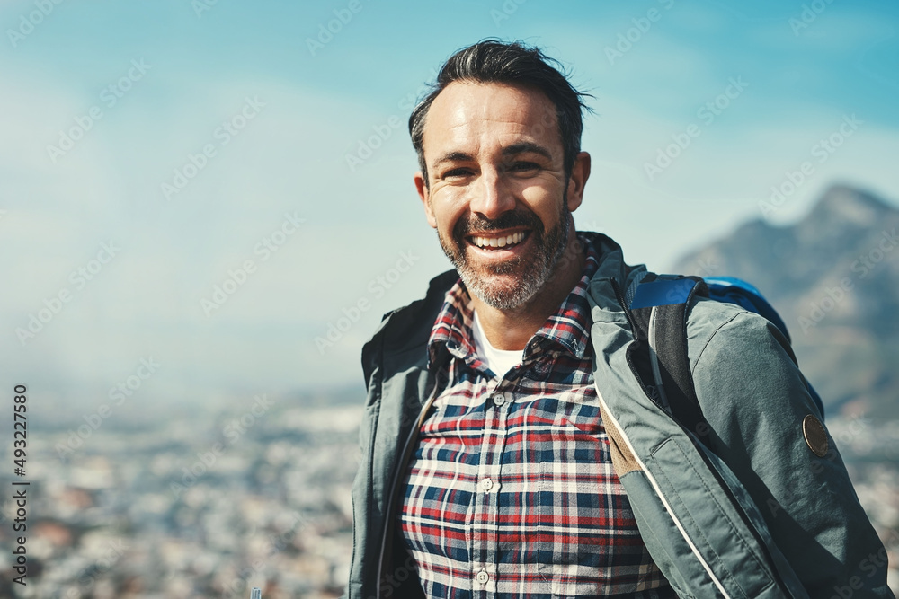 Aufkleber smiles are forms of happiness found right under our noses. portrait of a middle aged man smiling in 