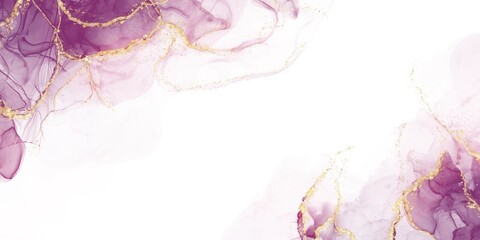 Abstract Purple Liquid alcohol ink white background