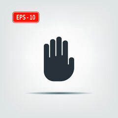 The palm of the hand is raised up. Icon for use in web applications, mobile applications and print media. EPS-10. Vector image.