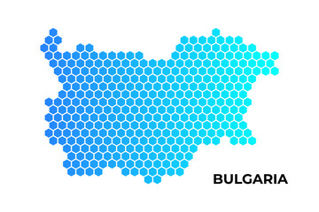 Fototapeta premium Burkina Faso map digital hexagon shape on white background vector illustration