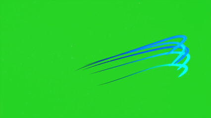 Obraz na płótnie Canvas 3d illustration of abstract shiny blue design elements on green background.