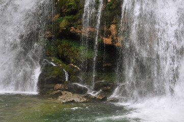 Waterfall and Rocks in the Julian Alps, Slovenia