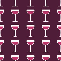 Seamless pattern with glass with wine for fabrics and textiles and linens and gifts and cards and kitchen