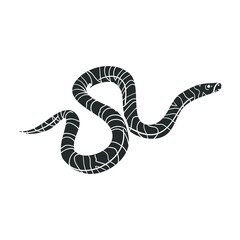 Snake Icon Silhouette Illustration. Reptile Serpent Predator Vector Graphic Pictogram Symbol Clip Art. Doodle Sketch Black Sign.