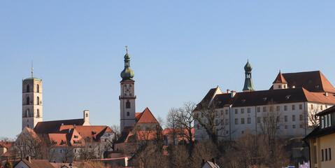 Sulzbach-Rosenberg; Sulzbacher Altstadtpanorama mit Christuskirche, St. Marien und Schloss