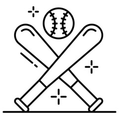 Americans national base ball Sports Vector  Icon Design, American culture and traditions Symbol, United States Social Sign, US Arts and literature Stock illustration, Baseball bat and Ball Concept