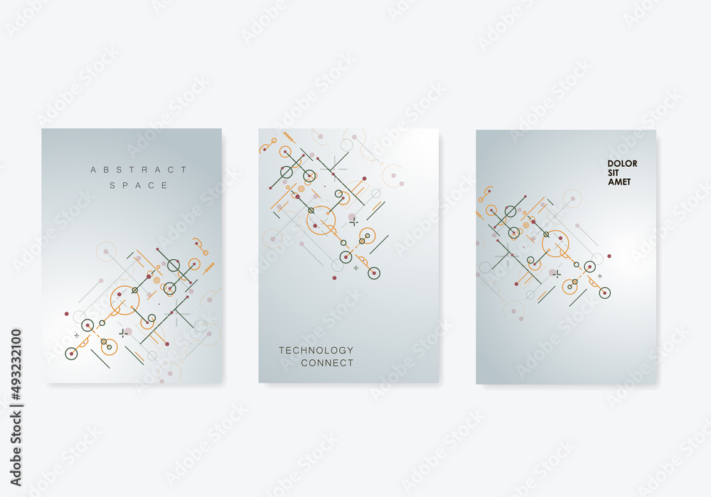 Aufkleber Cover network polygonal element. Abstract form with connected lines and dots. Vector Illustration design