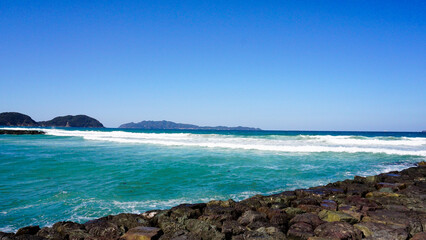 福岡の荒れた海と荒波