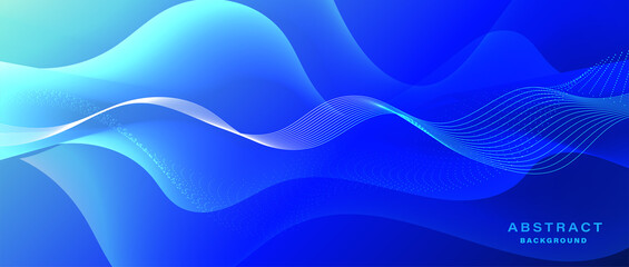 Abstract blue background with flowing lines. Dynamic waves. vector illustration.