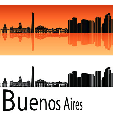 skyline in ai format of the city of buenos aires