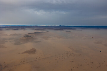 Morning sunrise views over the desert region of Al Ula in north west Saudi Arabia