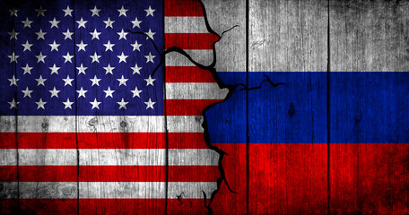 Fototapeta na wymiar Russia and United States background. RU and USA relations. Conflict and war concept