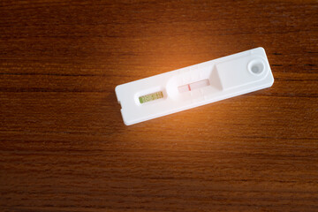 covid-19 negative test result with antigen rapid test kit (ATK), The test showed a negative result