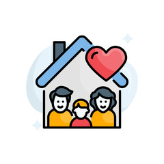 Foster Care Vector Filled Outline Icon design illustration. EPS 10 File on White background