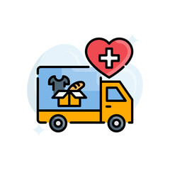 Humanitarian mission Vector Filled Outline Icon design illustration. EPS 10 File on White background