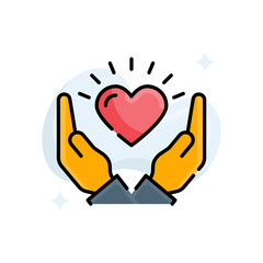Charity Vector Filled Outline Icon design illustration. EPS 10 File on White background