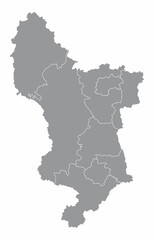 Fototapeta na wymiar Derbyshire county administrative map