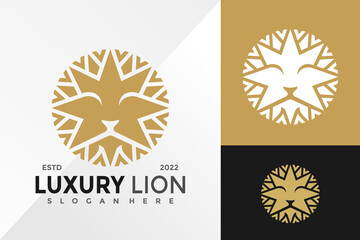 Luxury Lion Star Logo Design Vector illustration template