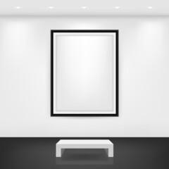 Gallery room with frames vector illustration