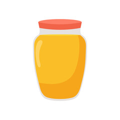 Honey jar on white background. Vector illustration.
