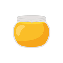 Honey jar on white background. Vector illustration.