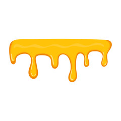 Sweet honey drips isolated on white background. Vector illustration