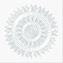 Stencil with lace decorative circle, floral ornaments, geometric pattern. Oriental silhouette ornament. Circular ornament. Round lattice. Vector template for paper.