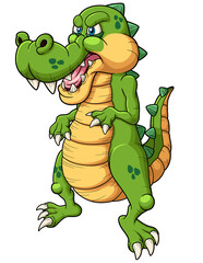 Naklejka premium Angry Crocodile Cartoon, Vector Clip Art Illustration, Isolated on A Single Layer