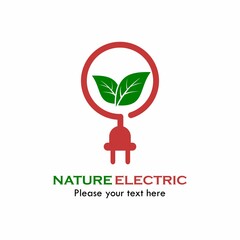 Nature electric logo design template illustration