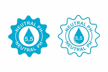 Neutral PH logo design template illustration, Vector Ph sign label with drop. suitable brand, label