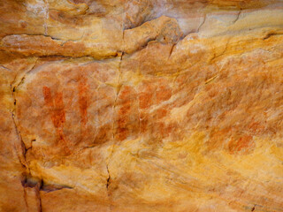 1200 year old Anasazi pictographs on a cave wall in the Bears Ears wilderness area of Southern Utah.  