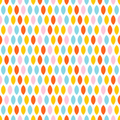 Colorful abstract shapes petals seamless pattern with white background.