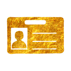 Hand drawn gold foil texture icon ID Card
