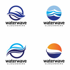 water wave logo design template