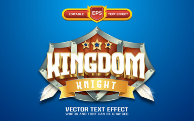 Kingdom 3d logo editable text effect with silvers style