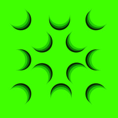 Fototapeta na wymiar Green abstract circles art. Square size abstract vector design. 