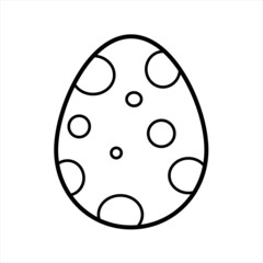 Easter egg hand drawn in black outline on a white background. Doodle vector illustration.