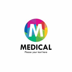 M letter logo design template illustration. suitable for medical brand, media brand, techno etc